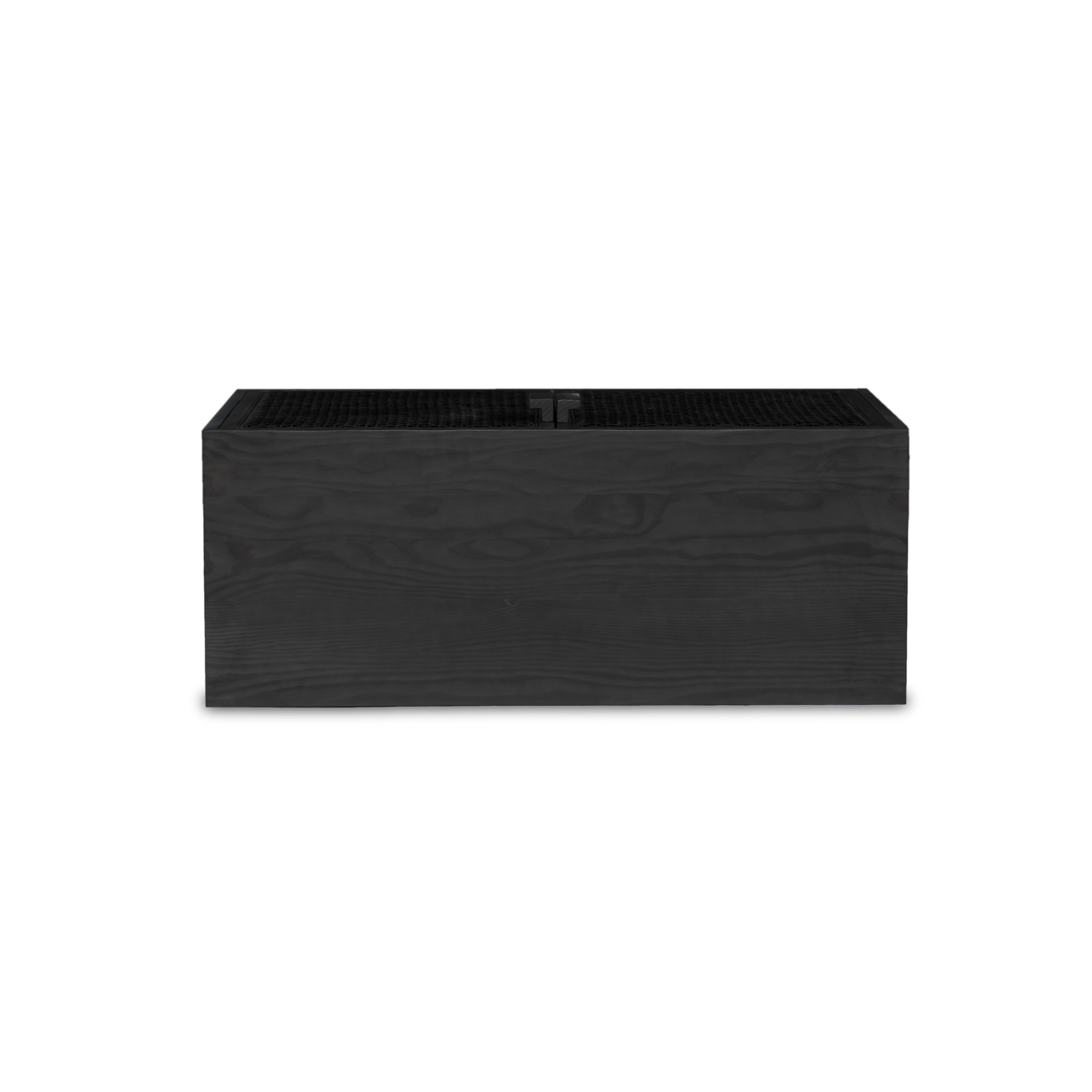 Levon Bar Cabinet-Black Woven Rod Cane - Image 6