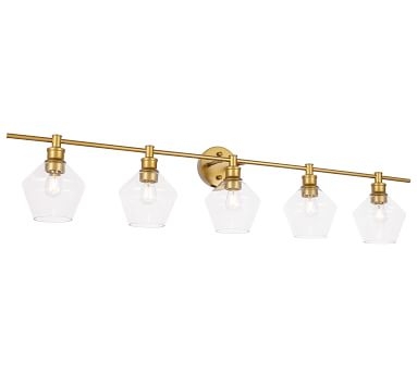 Tolari Quintuple Sconce, 47", Chrome and Frosted White Glass - Image 1