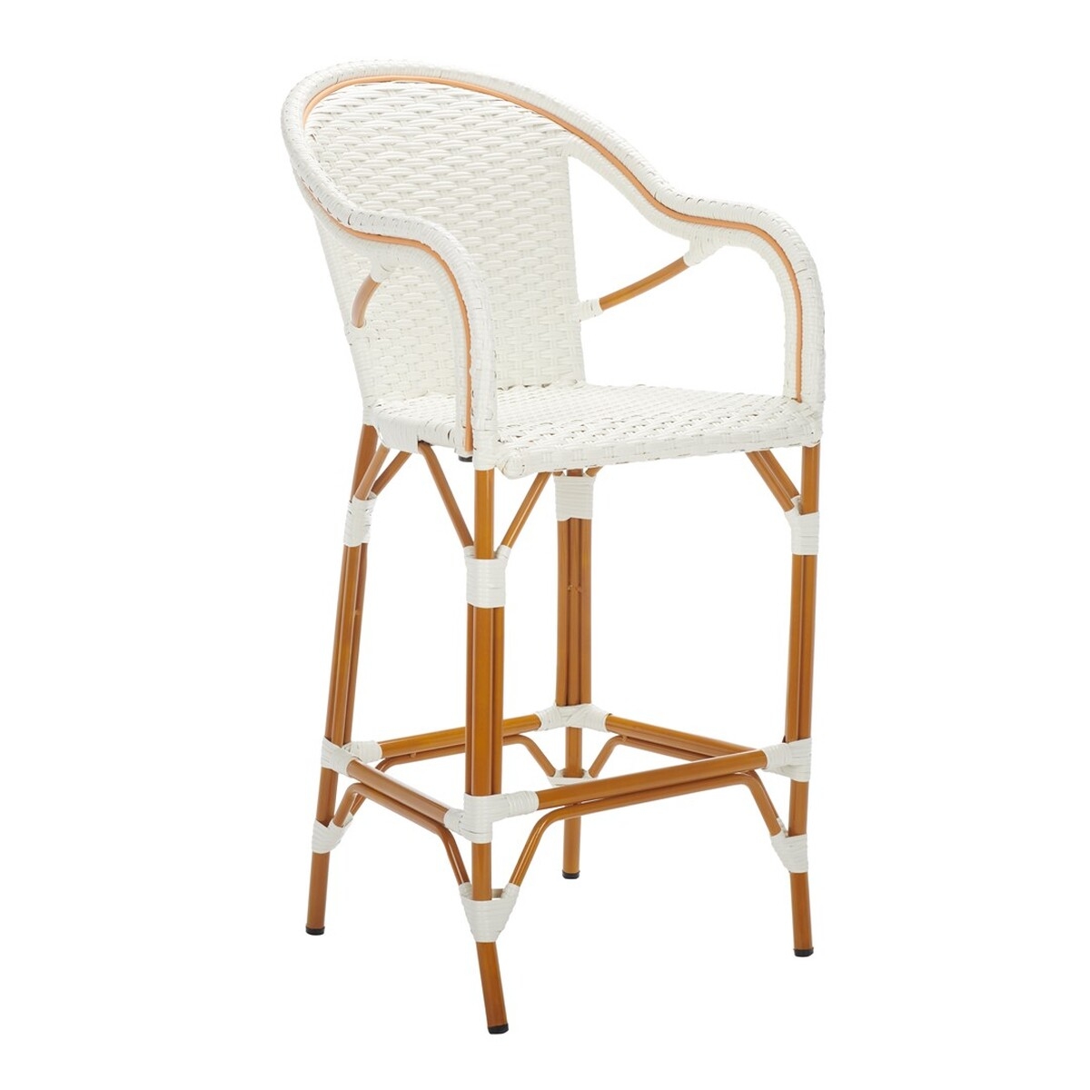 California Bar stool W Arms - White - Safavieh - Image 5