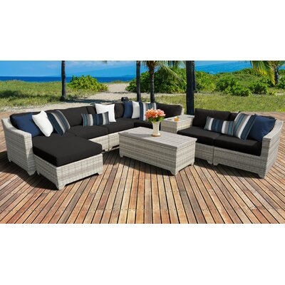 Falmouth 10 Piece Rattan Sectional Seating Group with Cushions - Image 0