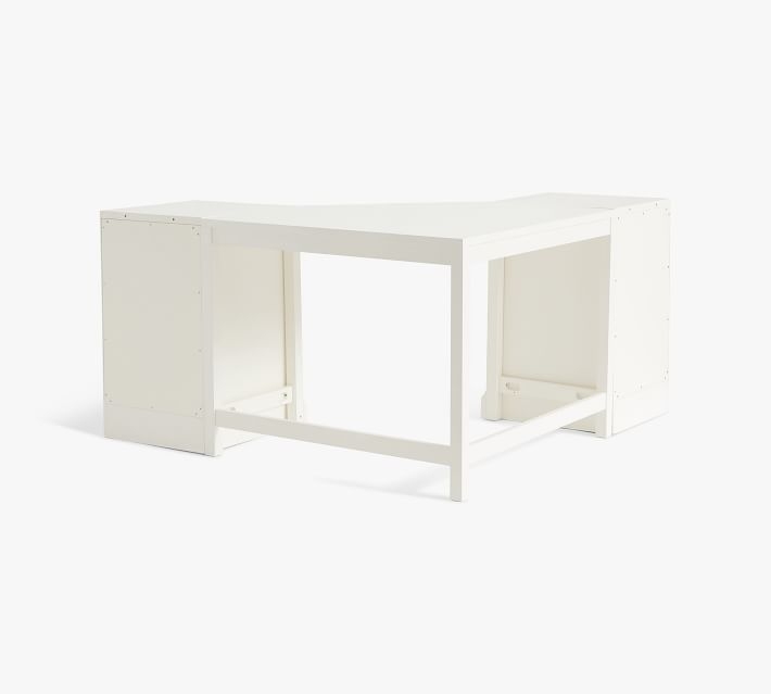 Aubrey 58'' Corner Desk with Lateral File Cabinets, Dutch White - Image 2