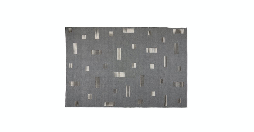 Baken Linear Gray Indoor/Outdoor Rug 6 x 9 - Image 0