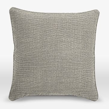 Upholstery Fabric Pillow Cover, 18"x18" Welt Seam Square, Heathered Tweed, Cement - Image 0