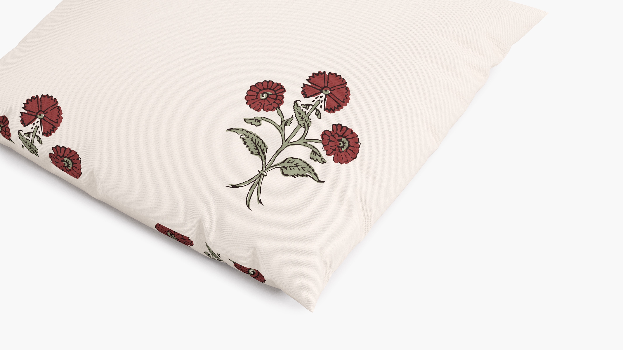 Outdoor 18" Throw Pillow, Red Delphine, 18" x 18" - Image 1