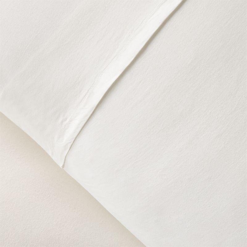 Muna Warm White Washed TENCEL™ Solid Standard Pillow Shams Set of 2 - Image 1