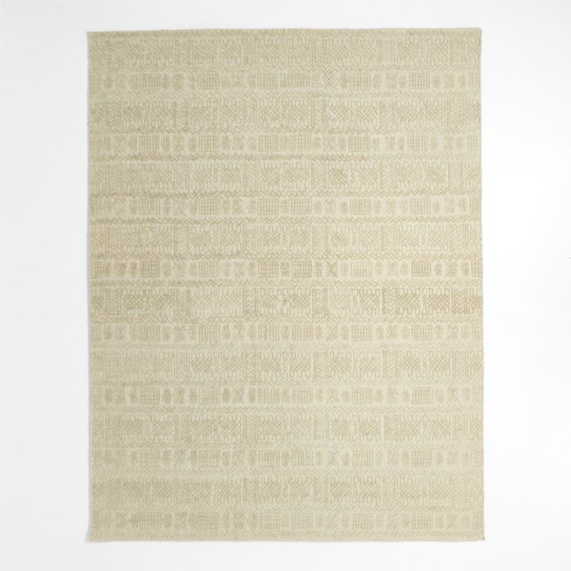 Girona Wool Handwoven Ivory Area Rug 8'x10' - Image 1