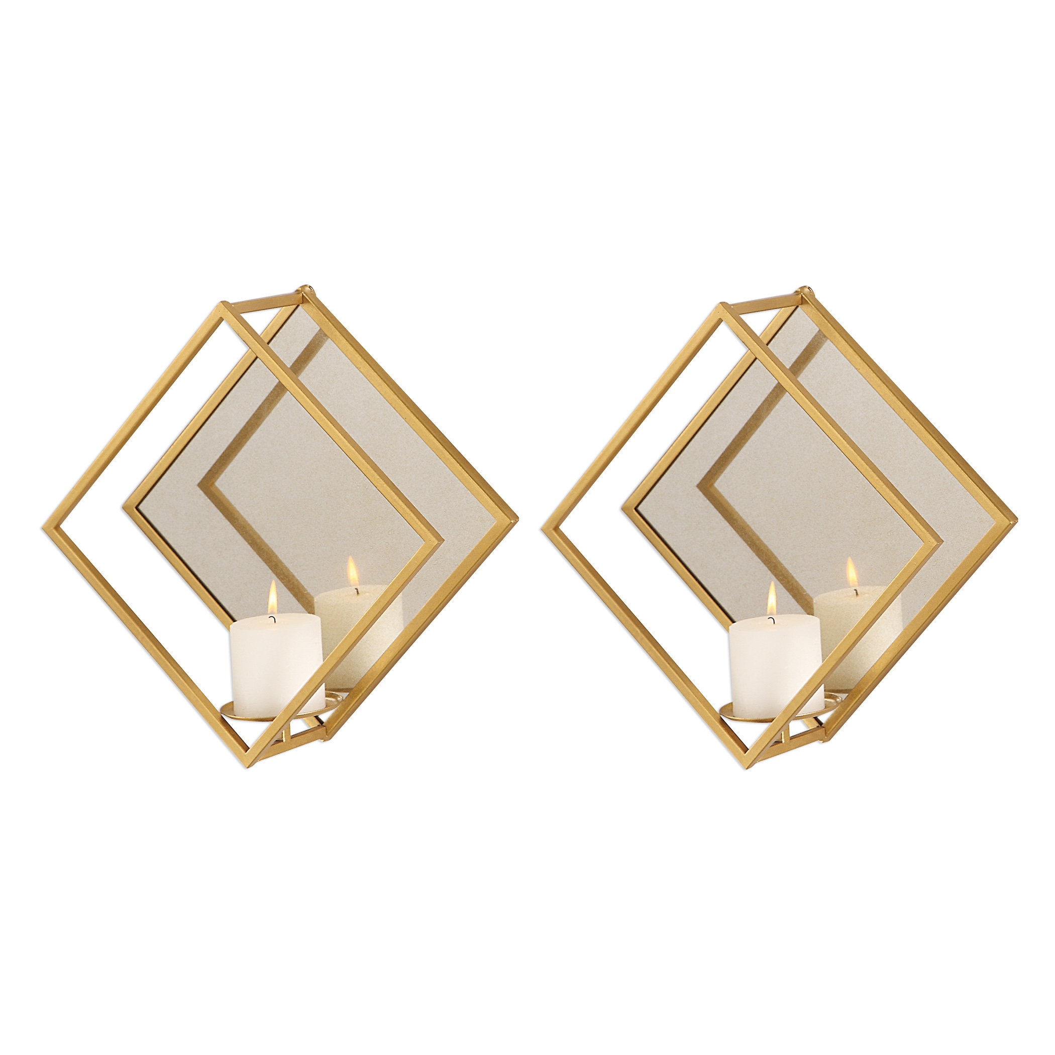Zulia Gold Candle Sconces, S/2 - Image 3