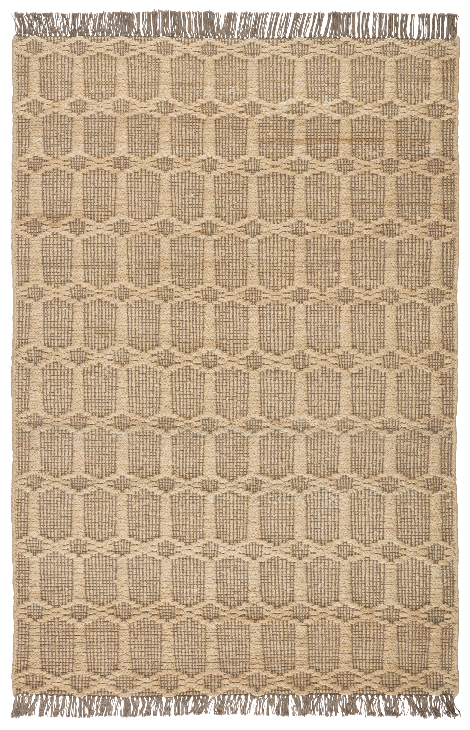 Thierry Natural Trellis Dark Taupe/ Gray Area Rug (8'X10') - Image 0