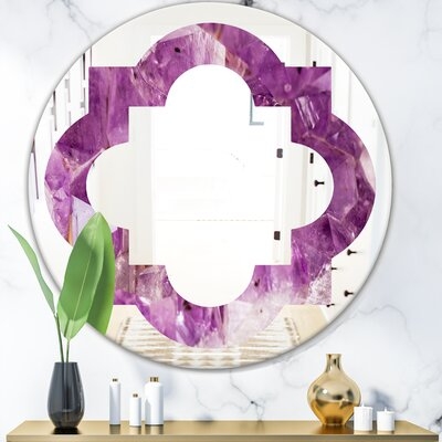 Quatrefoil Amethyst Macro Eclectic Frameless Wall Mirror - Image 0