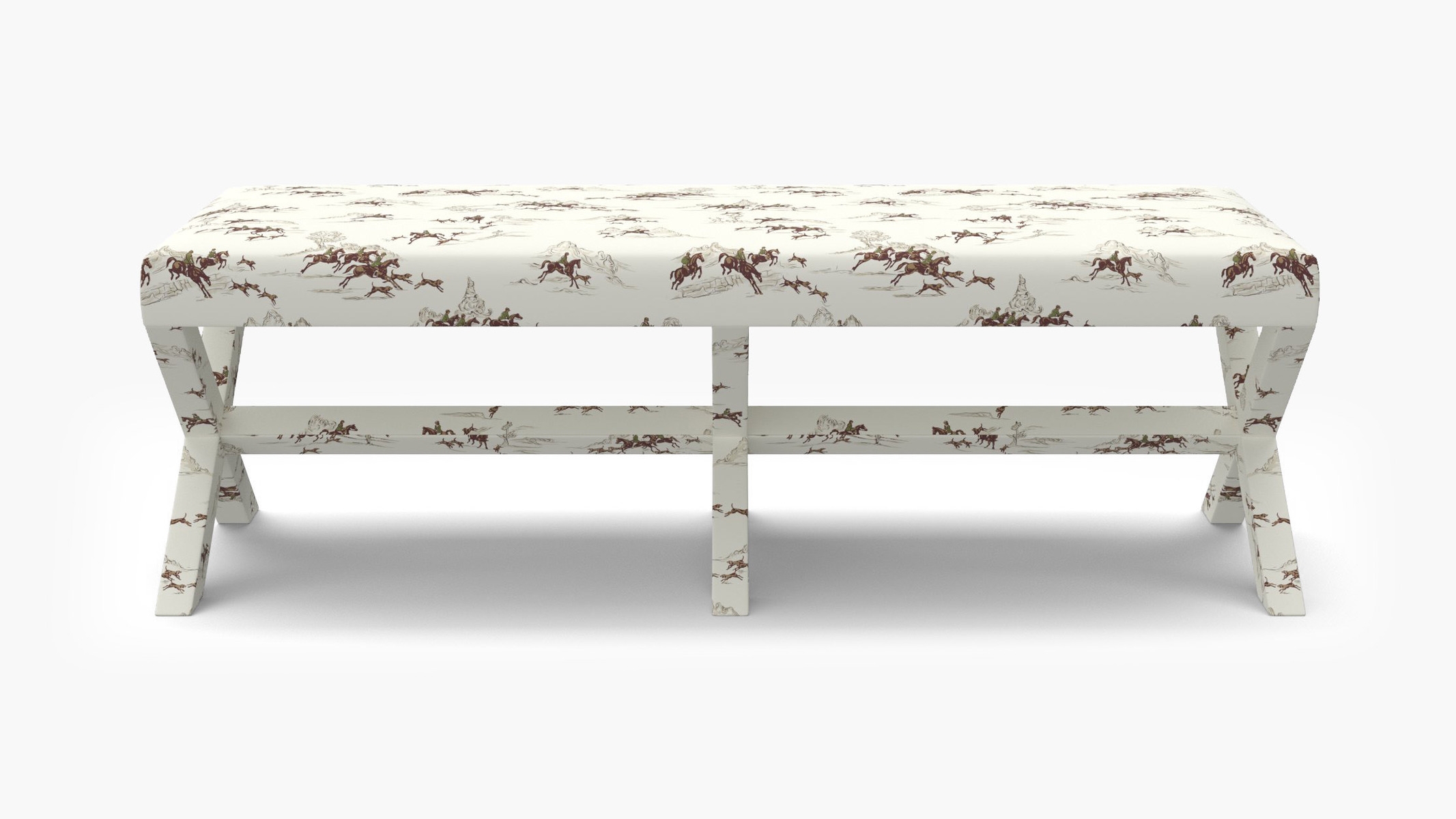 Double X Bench, Green Cotswold Hunt - Image 0