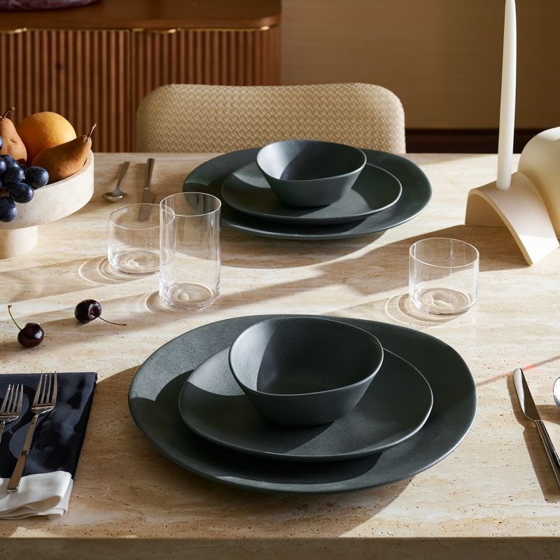 Selene Green Stoneware Soup Bowls Set of 6 - Image 2