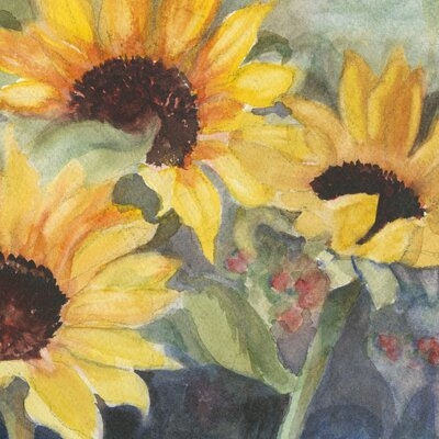 'Sunflowers in Watercolor II' Painting on Canvas - Image 0