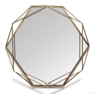 Gold Metal Octagon Framed Wall Mirror - Image 0