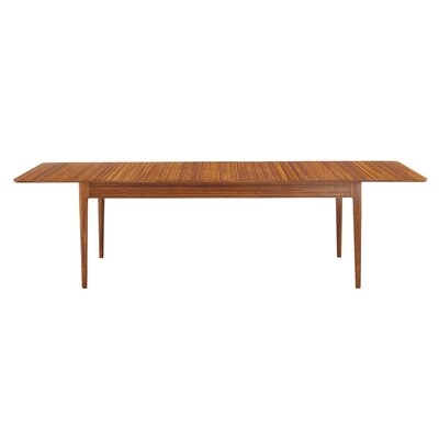 Erikka 110" Double-Leaves Extensible Dining Table, Amber - Image 0