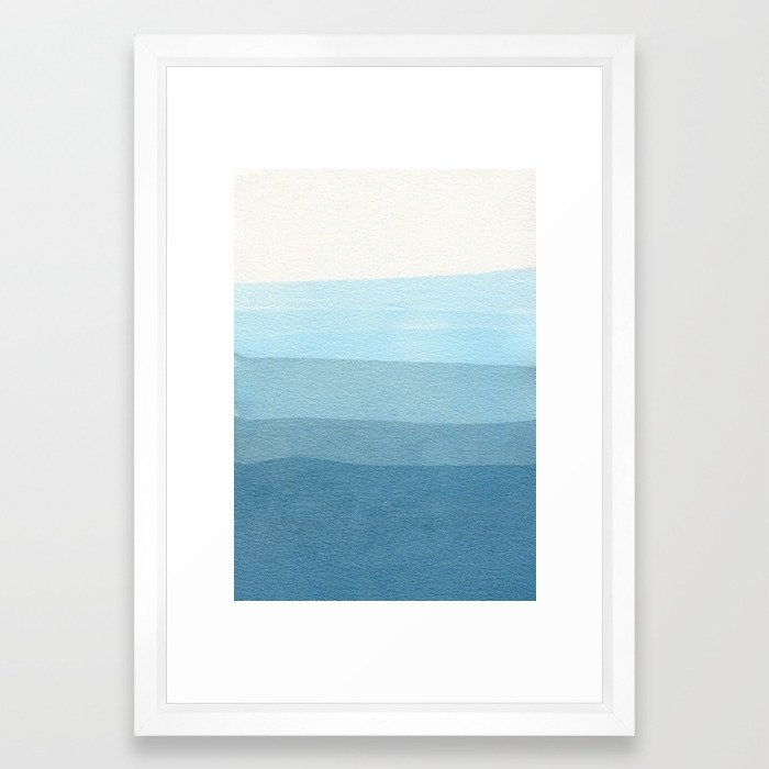 Blue Layers Framed Art Print by Georgiana Paraschiv - Vector White - SMALL-15x21 - Image 0