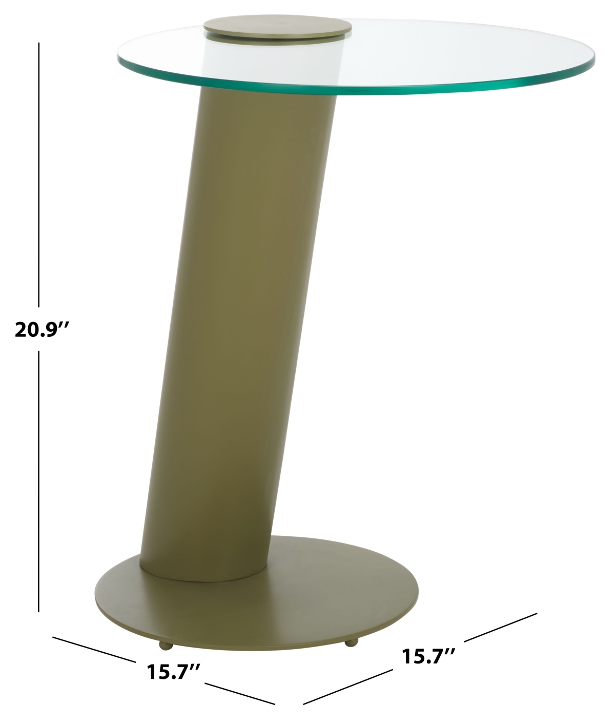 Richardson Metal Accent Table - Olive Green / Clear - Image 8