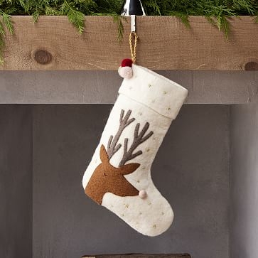 Meri Meri Santa Clause Stockings, Felt, Stone White - Image 3