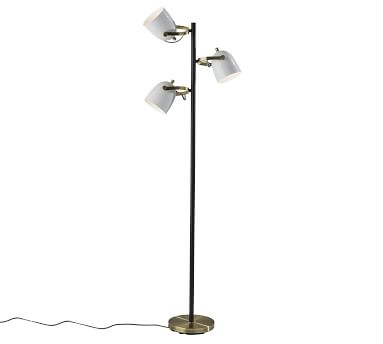 Kenneth Metal 3-Light Floor Lamp, Antique Brass - Image 4