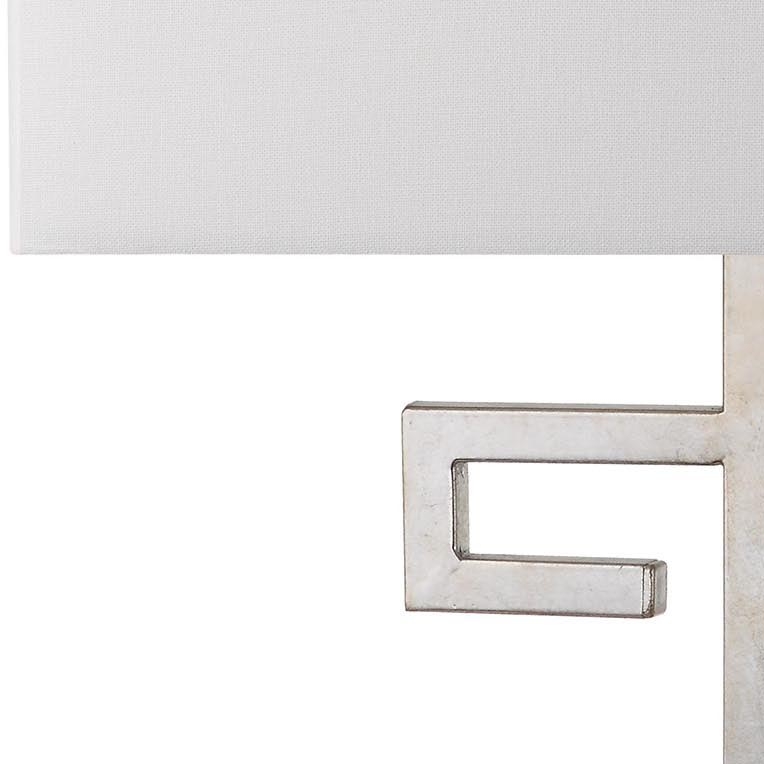 Greek Key 25-Inch H Table Lamp - Antique Silver - Safavieh - Image 3