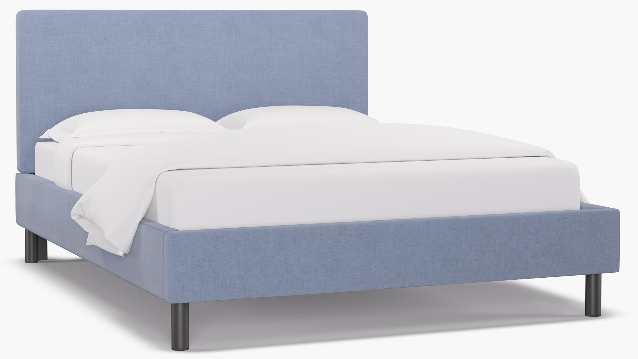 Tailored Platform Bed, Denim Everyday Linen, Queen - Image 1