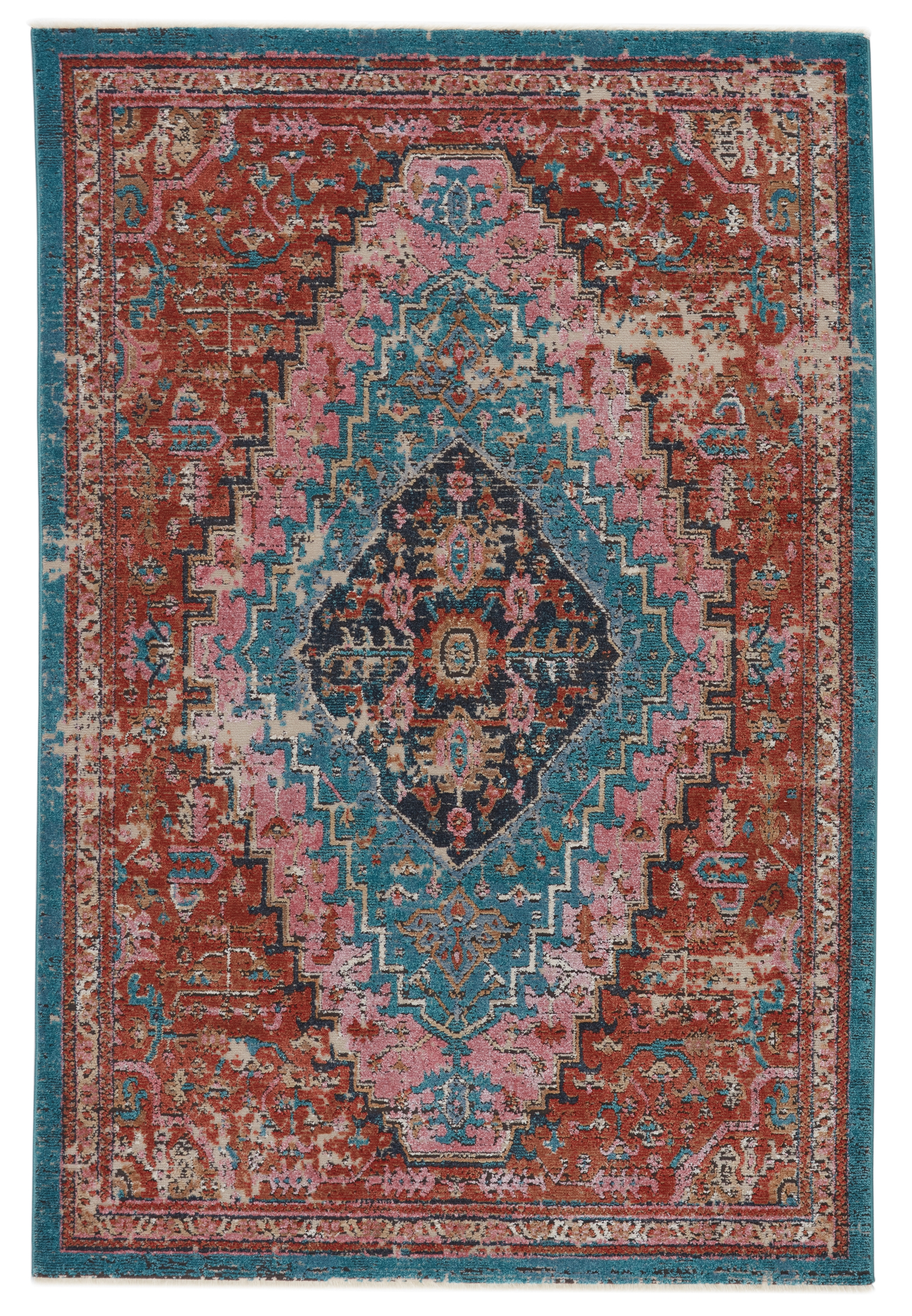 Vibe by Marielle Medallion Rust/ Teal Area Rug (7'10"X11'1") - Image 0