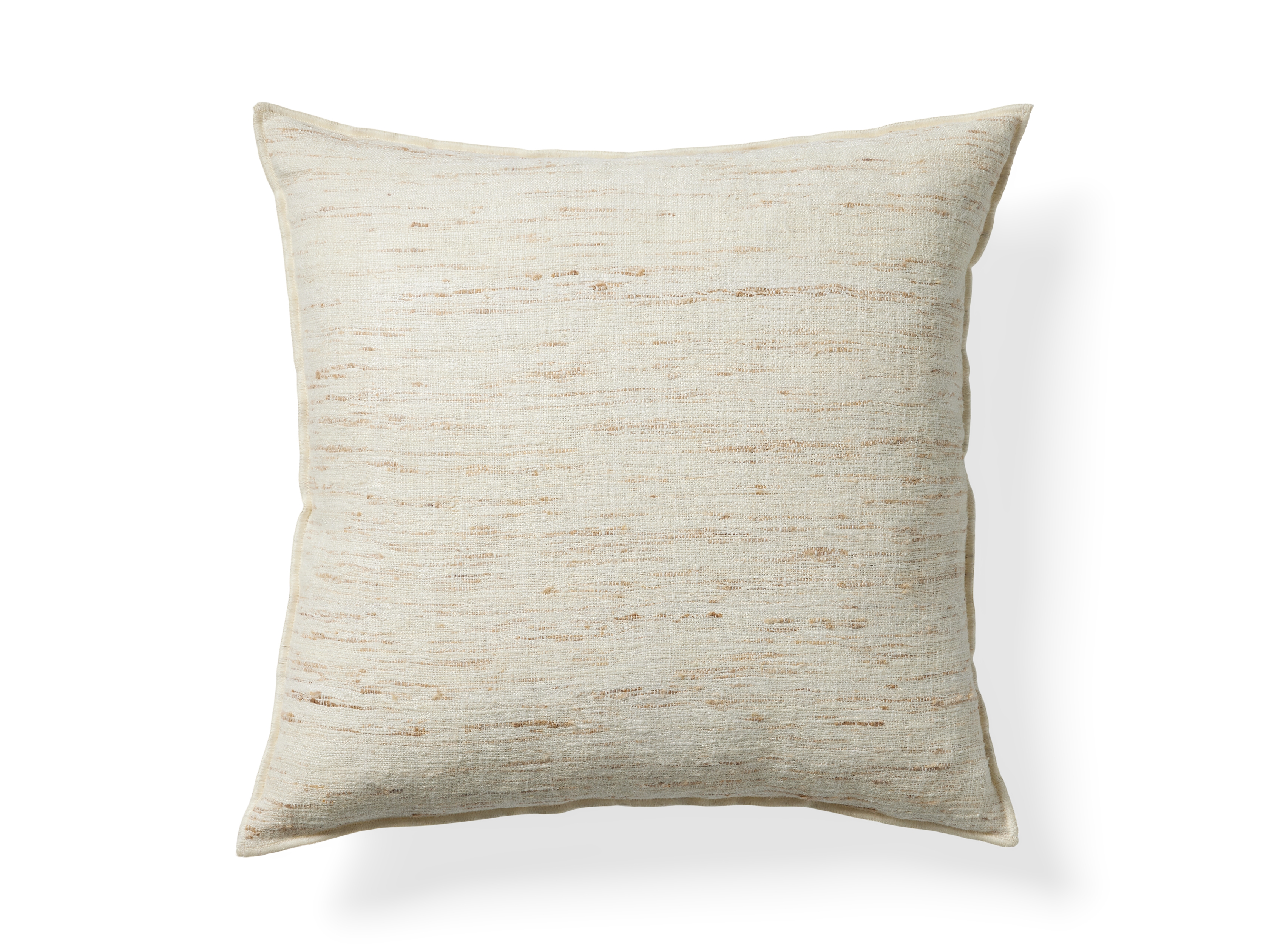 Raw Silk Pillow Cover in Cotton 20" X White  Ivory  - Image 0