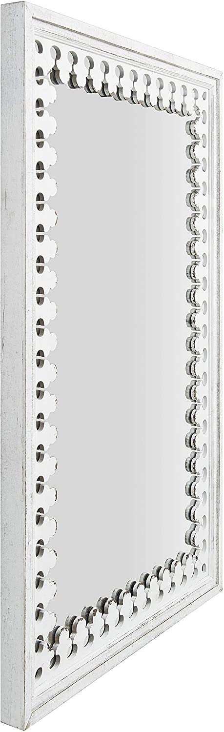 Wood Wall Mirror, White, 43.25" - Image 3