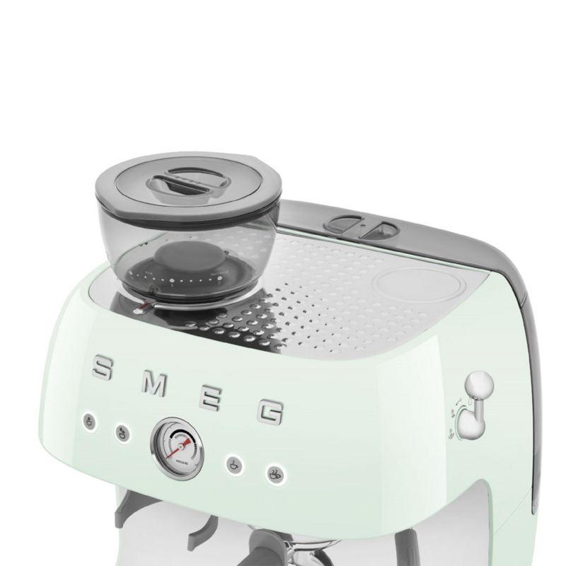 SMEG Pastel Green Semi-Automatic Espresso Machine with Milk Frother - Image 3