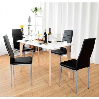 4 Pcs PVC Leather Elegant Design Dining Side Chairs - Image 0
