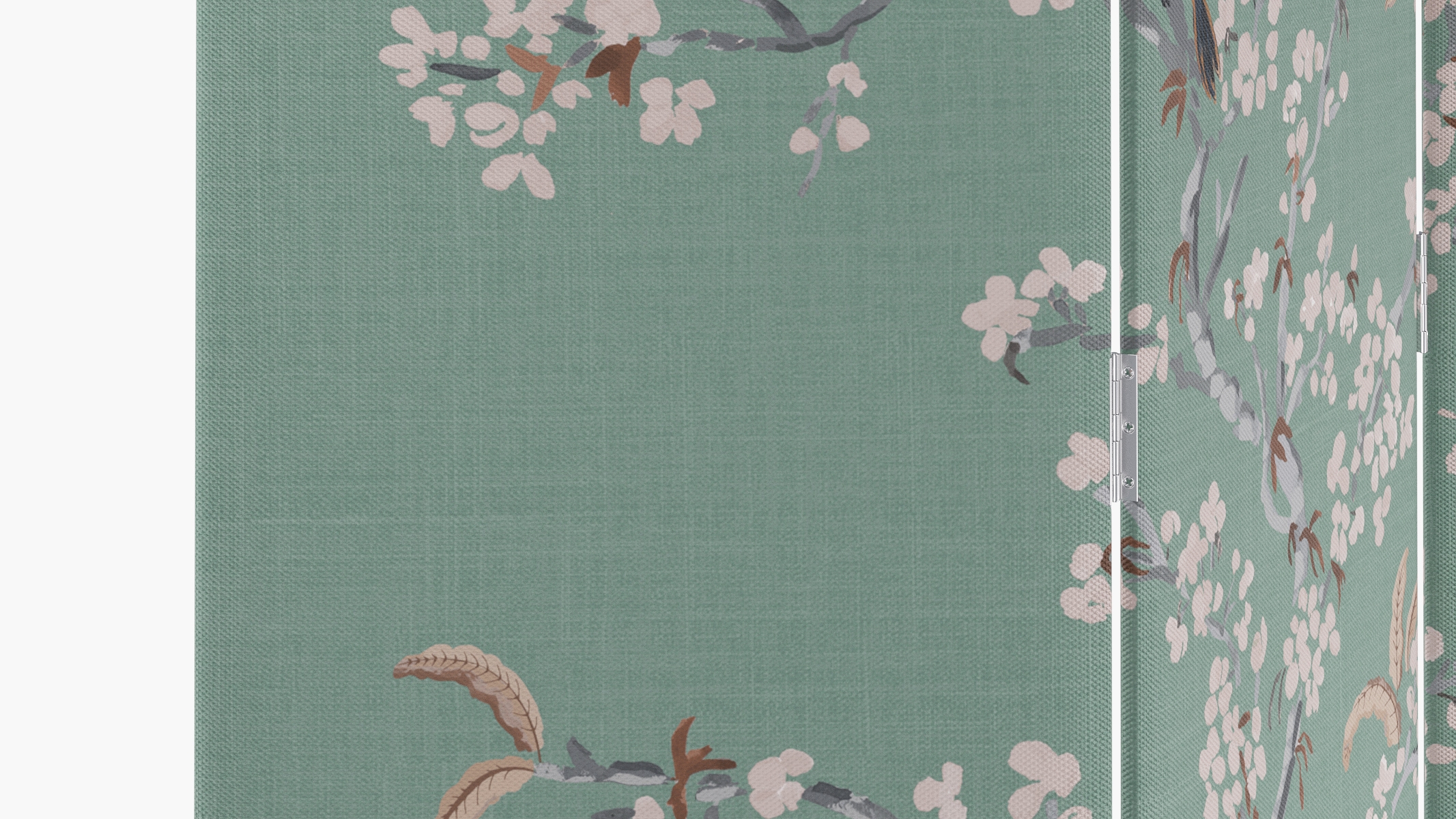 Modern Screen, Mint Cherry Blossom - Image 1