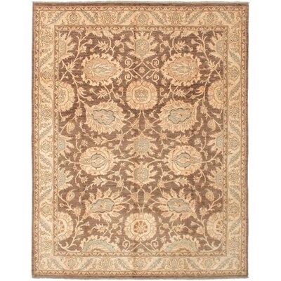 One-of-a-Kind Hornung Hand-Knotted 2010s Ushak Dark Brown/Gray/Beige 8'2" x 10'3" Wool Area Rug - Image 0