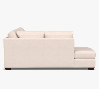 Big Sur Roll Arm Upholstered Left Loveseat Return Bumper Sectional, Down Blend Wrapped Cushions, Chenille Basketweave Pebble - Image 5