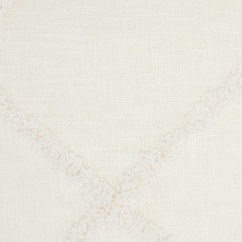 Remi Cotton Lumbar Pillow Cover & Insert, White, 24" x 14" - Image 2