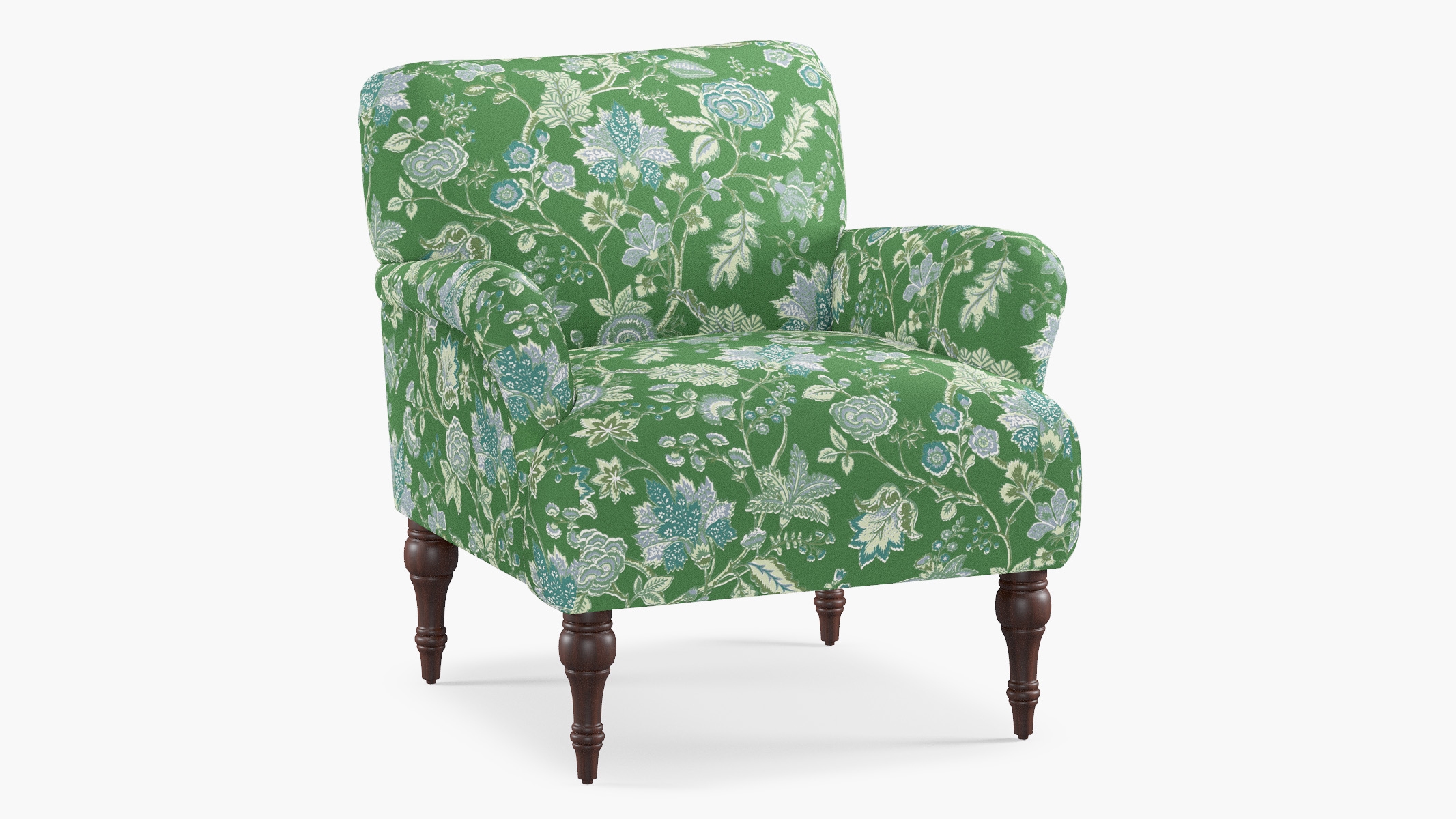 Traditional Accent Chair, Green La Vendee - Image 1