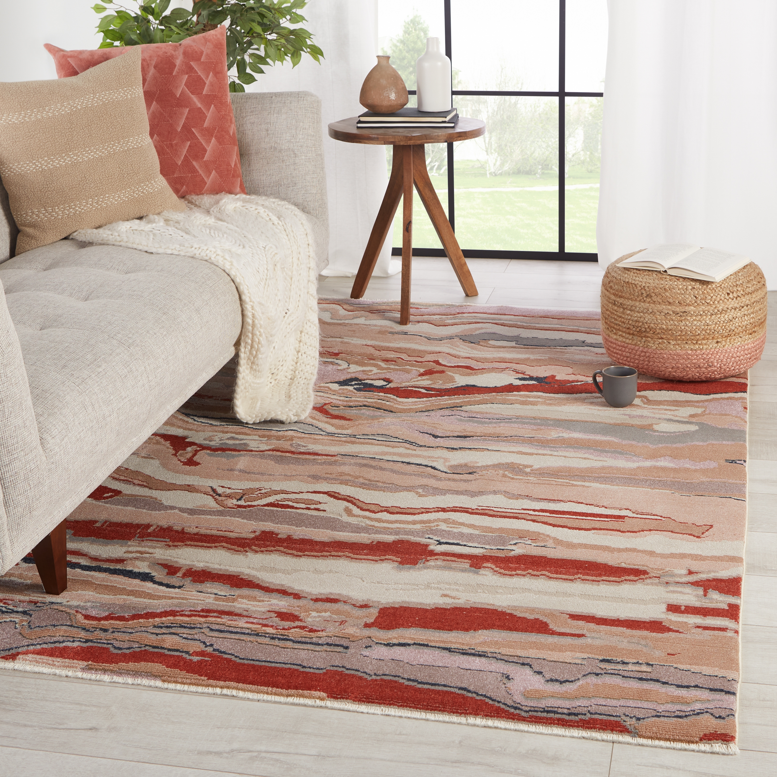Vibe by Jolene Abstract Pink/ Red Area Rug (9'6"X12'7") - Image 4