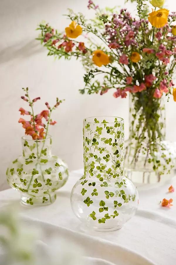 Pressed Floral Fluted Vase - Image 0
