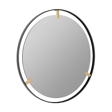 Timeless Round Wall Mirror, Black and Gold, 36" Diam - Image 2