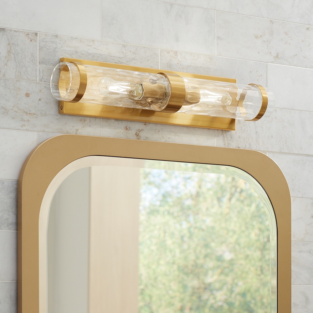 Possini Euro Noma 21 3/4" Wide Warm Gold 2-Light Bath Light - Image 0