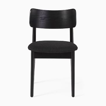 Lalia Dining Chair, Chunky Basketweave, Charcoal, Black - Image 2