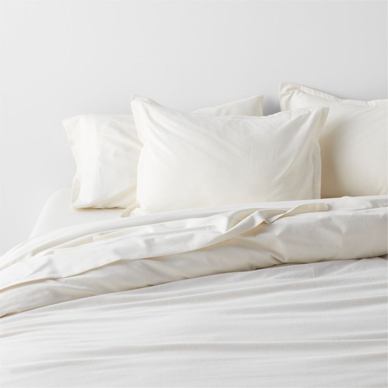 Cozysoft Organic Flannel Arctic Ivory Full Bed Sheet Set - Image 1