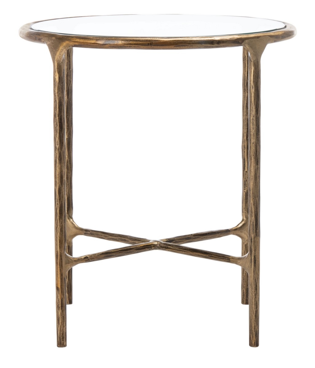Jessa Forged Metal Round End Table - Brass - Image 1
