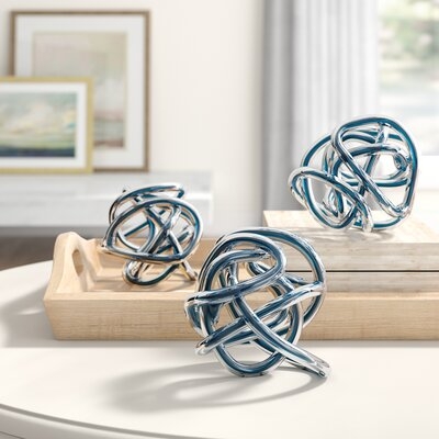 3 Piece Glass Knot Sculpture Set - Image 0