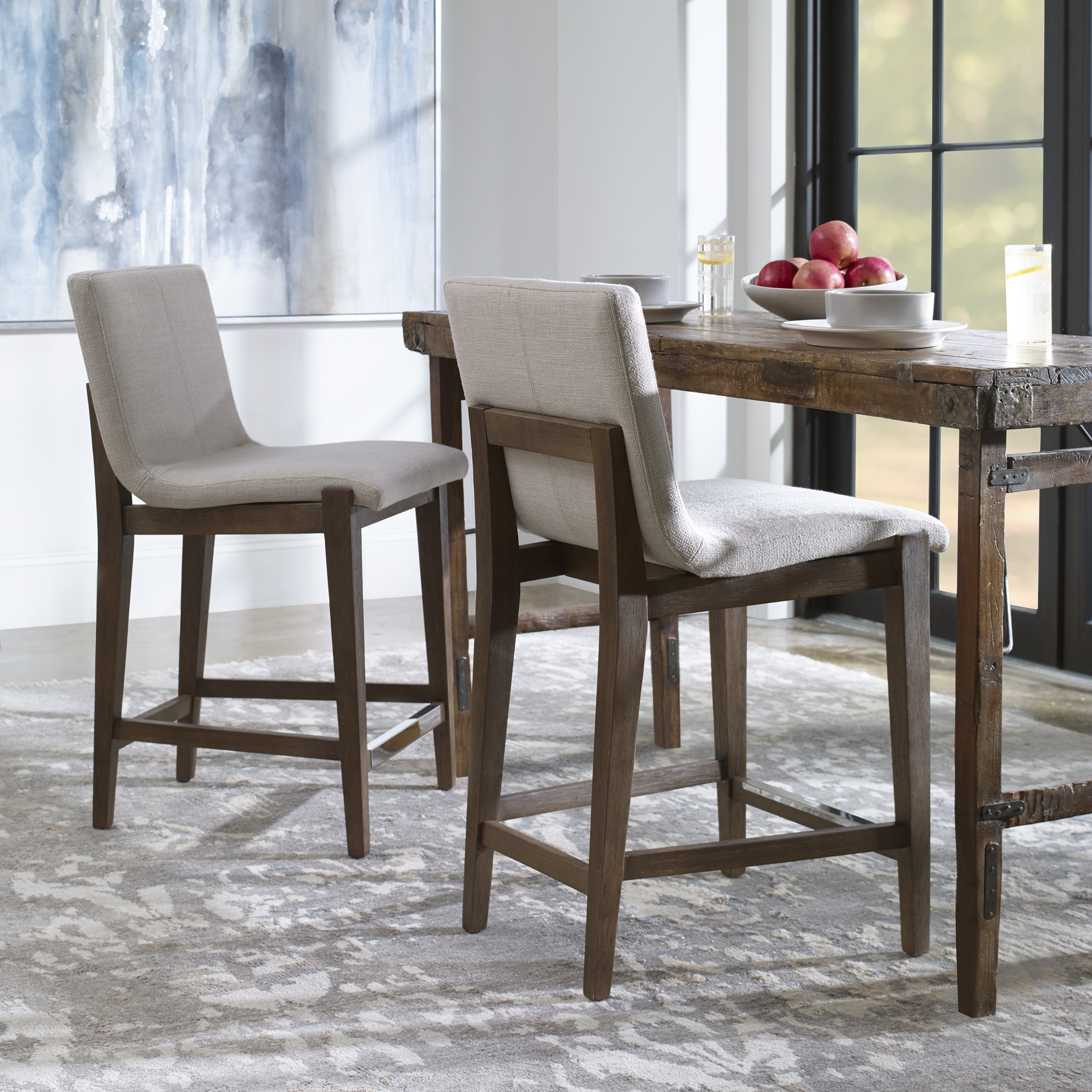 Klemens Linen Counter Stool - Image 2