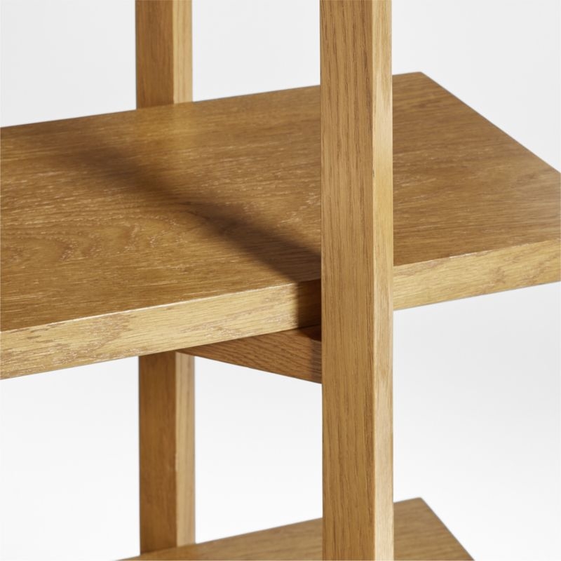 Thomas Barley Oak Wood Wide Open Bookcase/Room Divider - Image 5