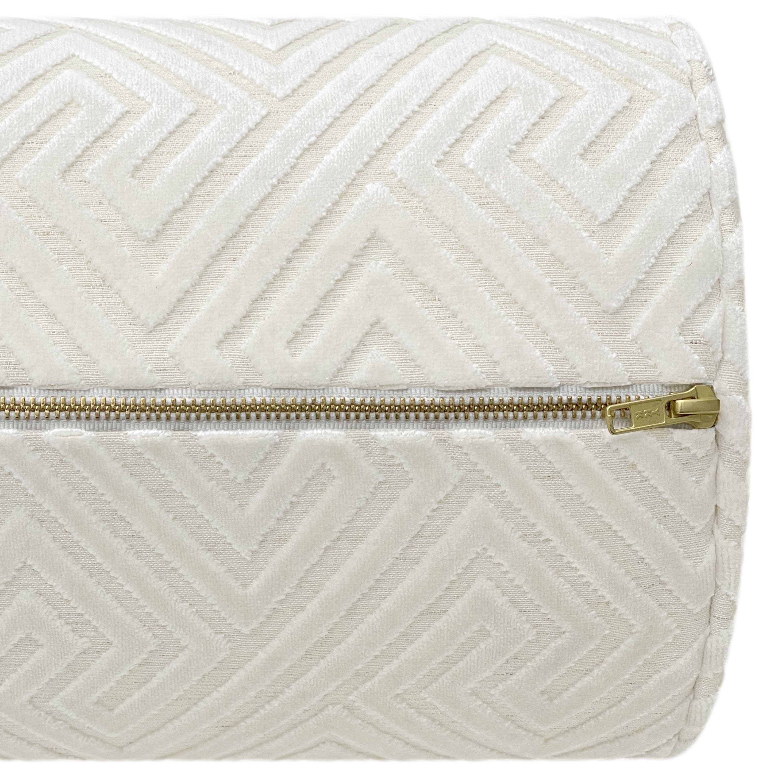 THE BOLSTER :: ROMAN CUT VELVET // ALABASTER - Sample 4" X 4" - Image 3