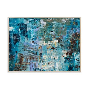 Blue Ocean, White Wood Frame, 16"x20" - Image 1