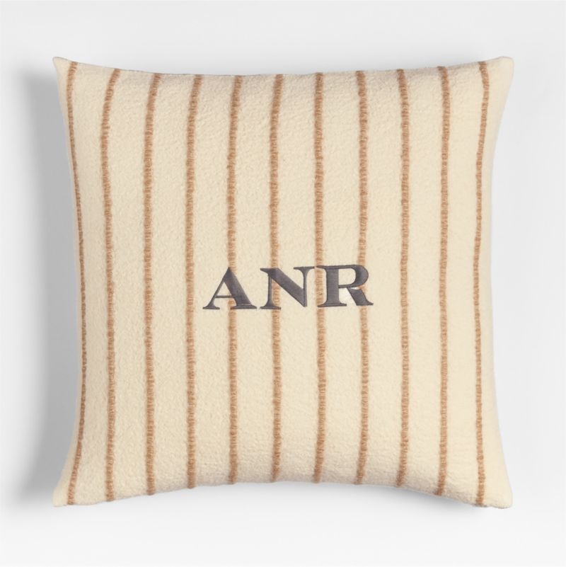 Selma Wool Blend Stripe 23"x23" Arctic Ivory Throw Pillow Cover - Image 5