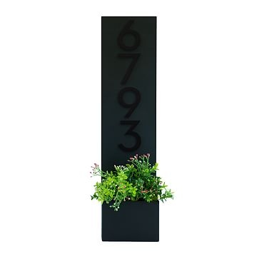 Standing Tall Planter with Magnetic Wasatch House Numbers, White/Black - Image 2