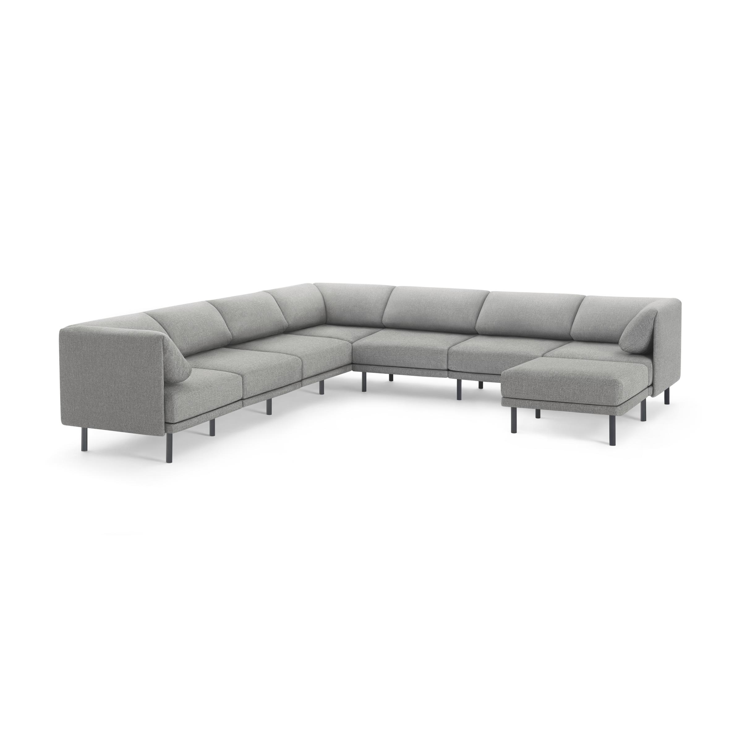 Range 8-Piece Sectional Lounger in Stone Gray - Image 0