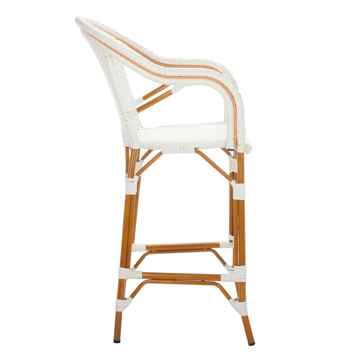 California Bar stool W Arms - White - Safavieh - Image 6